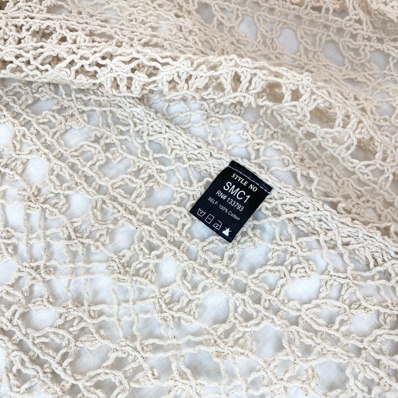 POL Crochet Fringe Duster Vest / Swim Coverup / Festival Boho Macrame - Picture 11 of 11